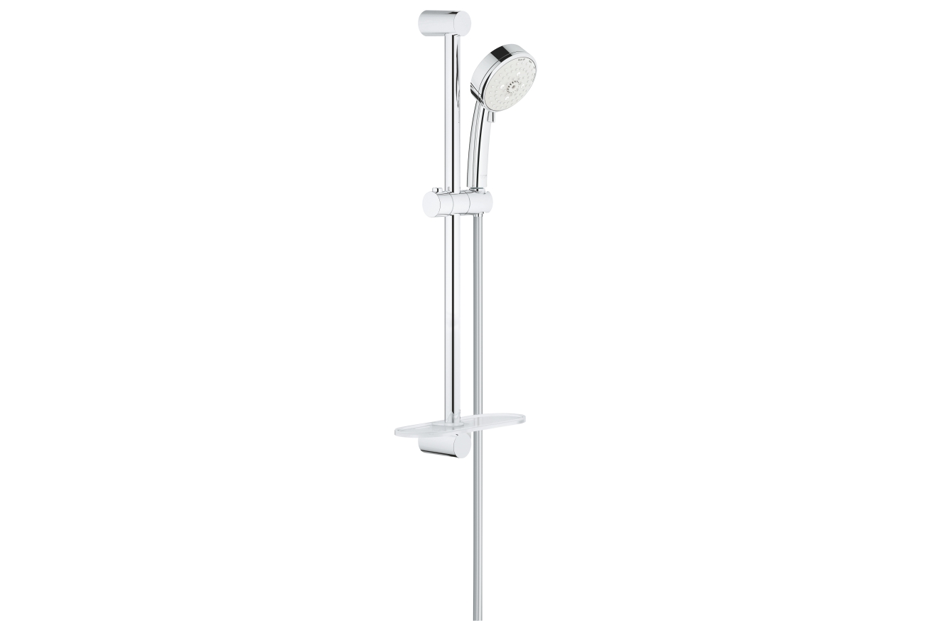 Душевой гарнитур GROHE Tempesta Cosmopolitan 100 с мыльницей, 4 режима струи, душевая штанга 600 мм, 9,5 л/мин, хром (27577002)