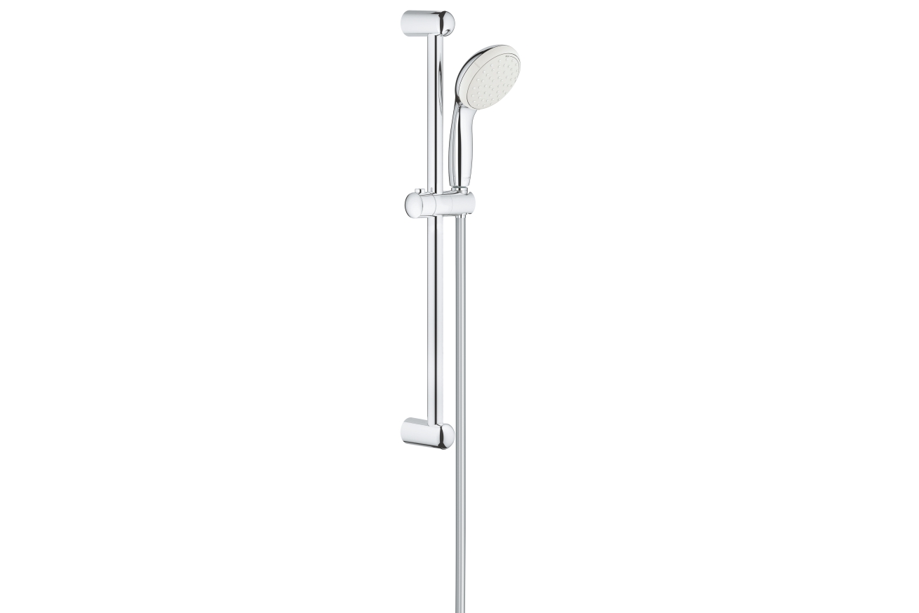 Душевой гарнитур GROHE Tempesta 100, 2 режима струи, душевая штанга 600 мм, 5,7 л/мин, хром/серый (27598001)