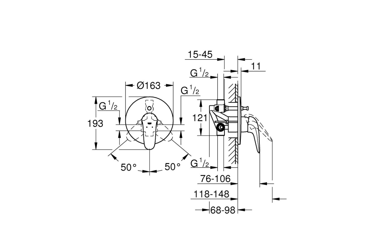 Смеситель для ванны GROHE Eurostyle, хром (23730003)