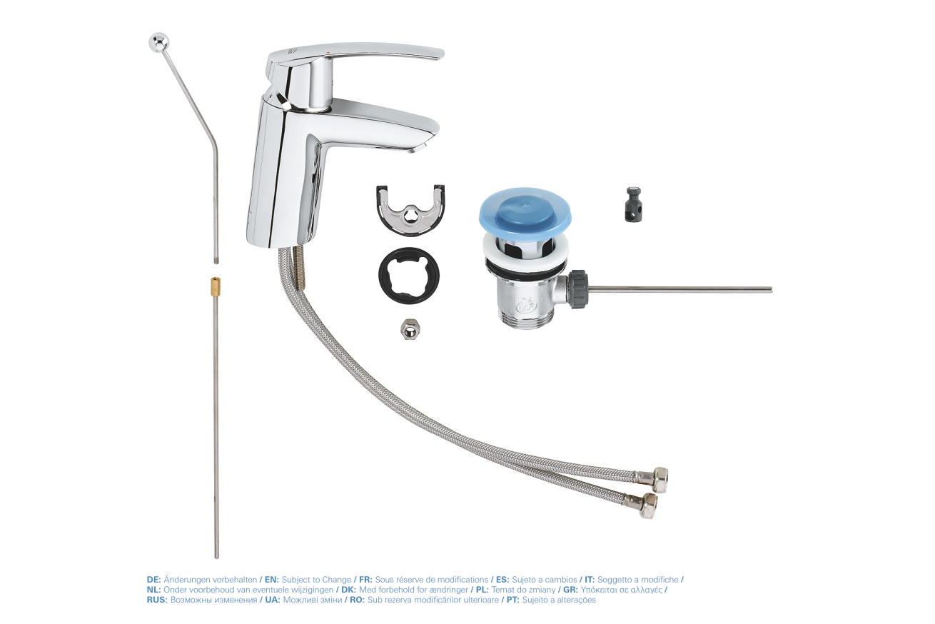 Смеситель для раковины GROHE Start QuickFix с донным клапаном, S-size, хром (32559001)