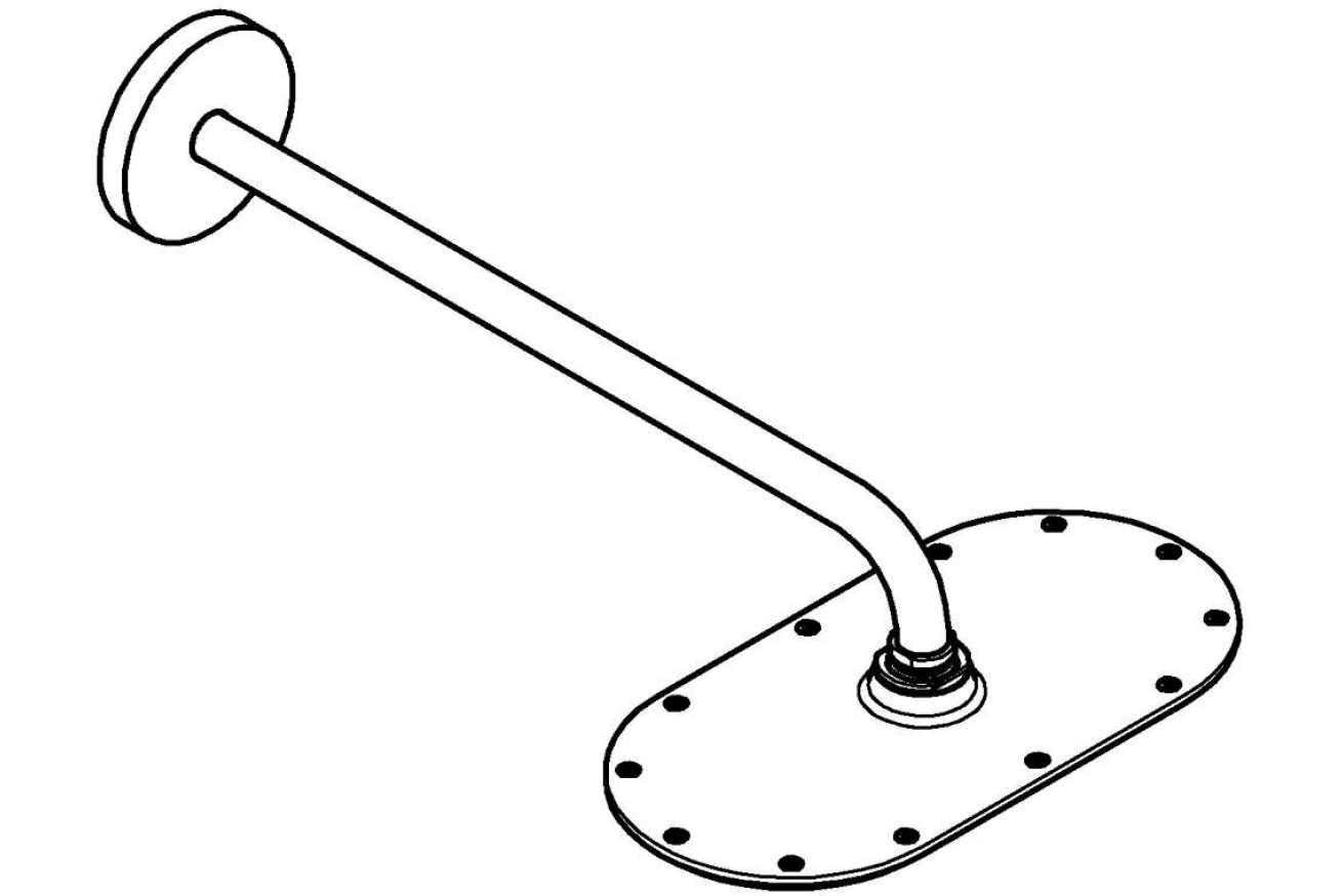 Верхний душ GROHE Rainshower Veris 300x150, 1 режим, 422 мм, белая луна (26170LS0)