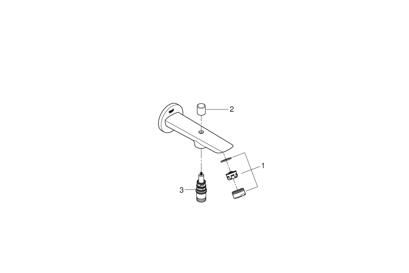 Излив для ванны GROHE BauCosmopolitan с переключателем ванна/душ, хром (13425001)