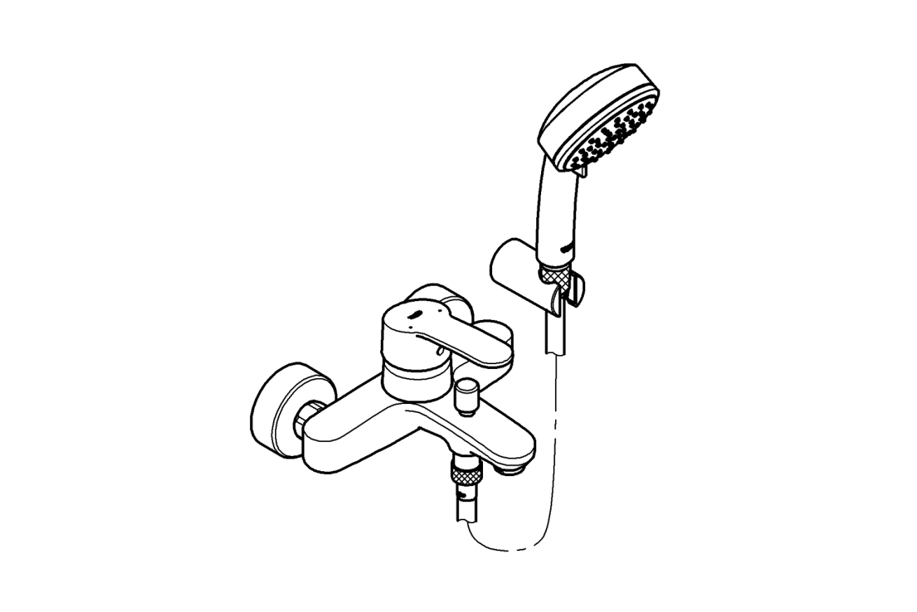 Смеситель для ванны GROHE Eurostyle Cosmopolitan с душевым гарнитуром, хром (3359220A)