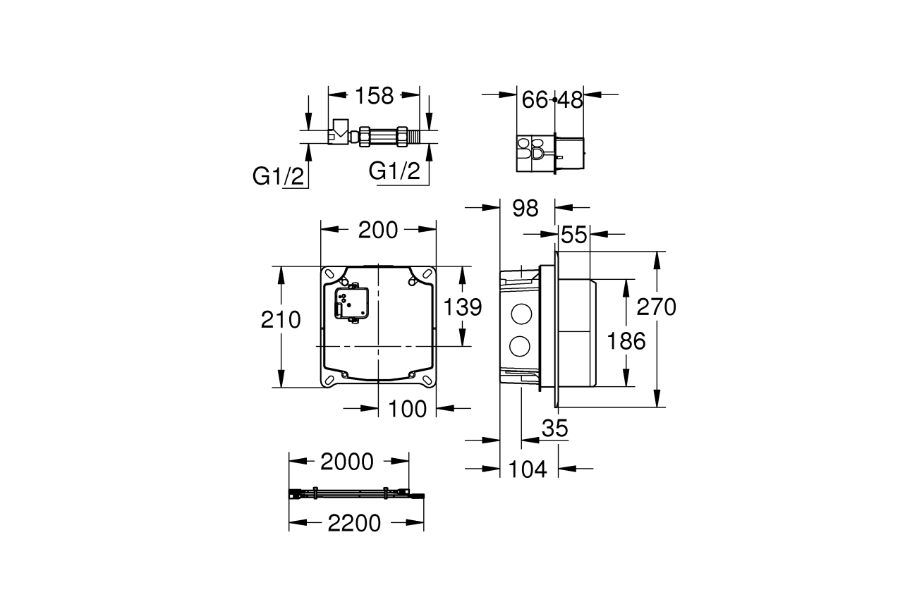 Скрытый монтажный ящик GROHE (36264001)