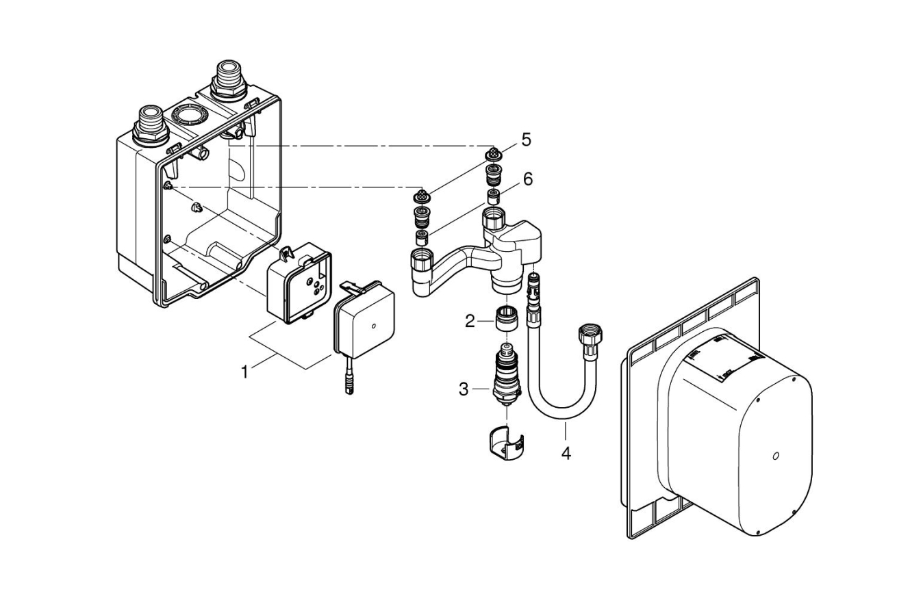 Скрытый монтажный ящик GROHE Eurosmart Cosmopolitan E (36336001)