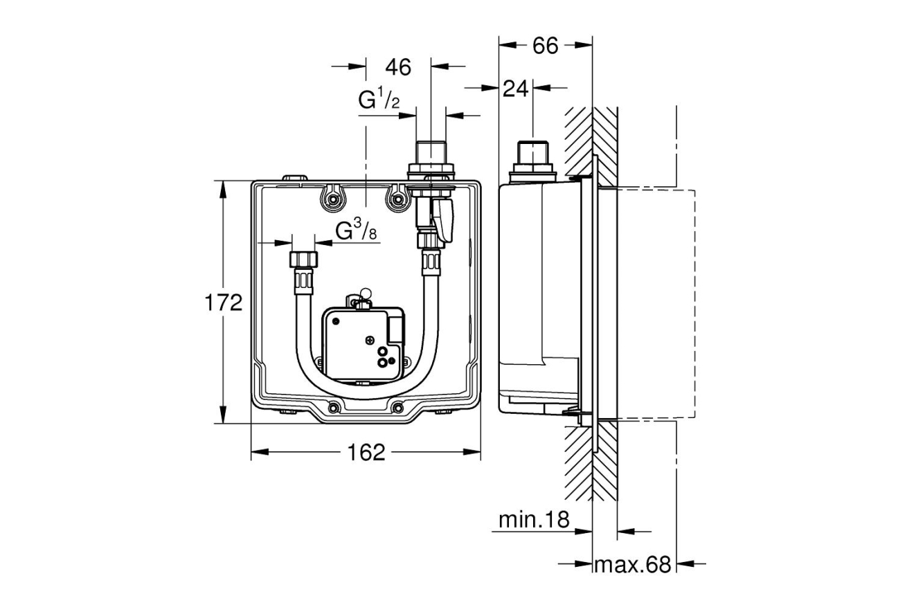 Скрытый монтажный ящик GROHE Euroeco Cosmopolitan E (36337001)