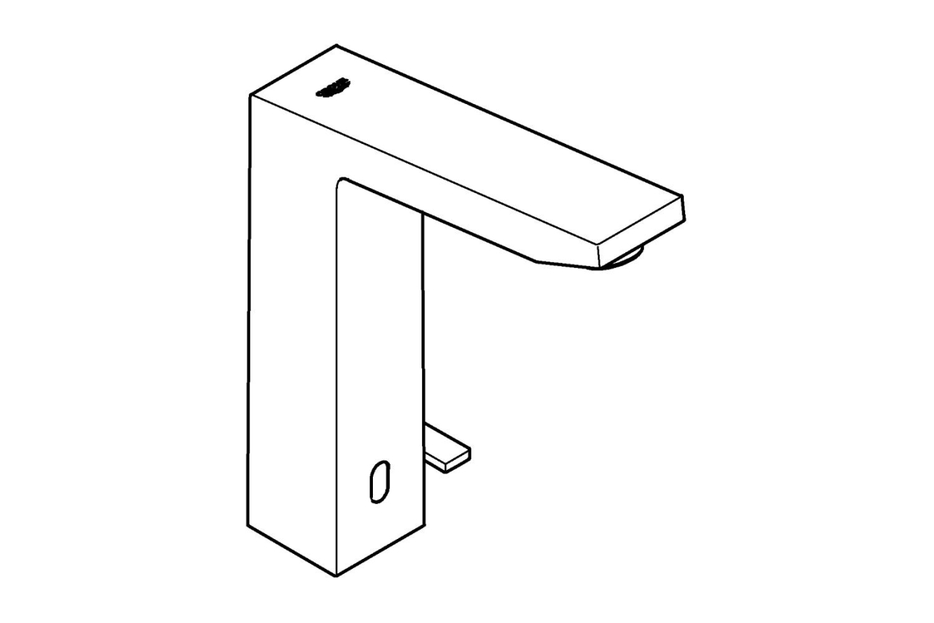 Смеситель для раковины GROHE Eurocube E инфракрасный, с регулировкой температуры, питание от батареи 6V, темный графит матовый (36441AL0)