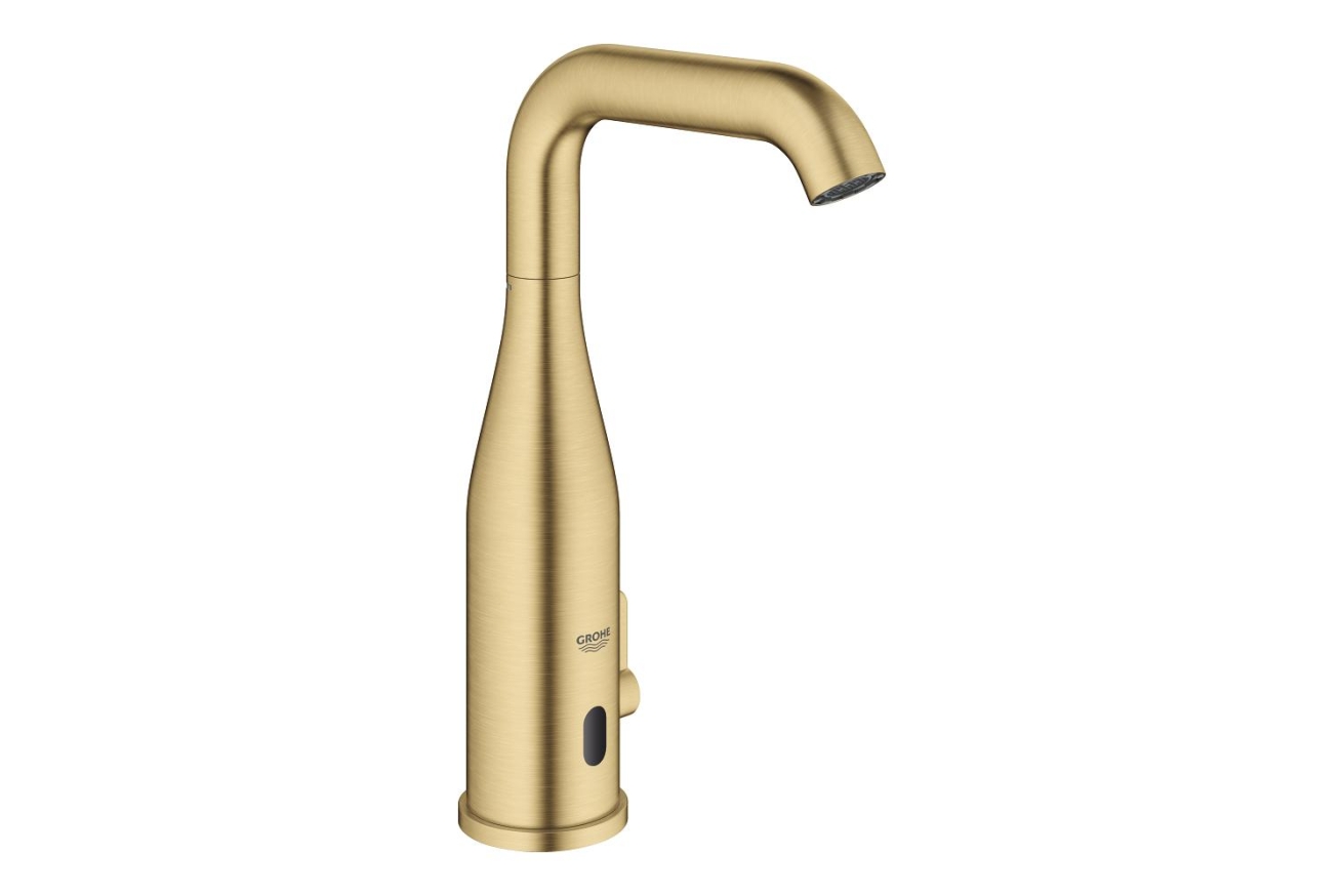 Смеситель для раковины GROHE Essence E инфракрасный, с регулировкой температуры, питание от батареи 6V, холодный рассвет матовый (36445GN0)