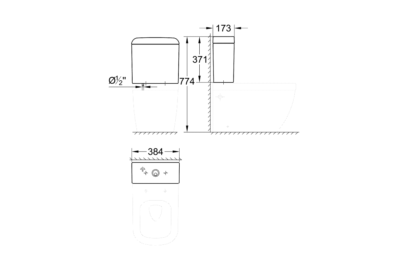 Смывной бачок для унитаза GROHE Euro Ceramic, альпин-белый (39332000)