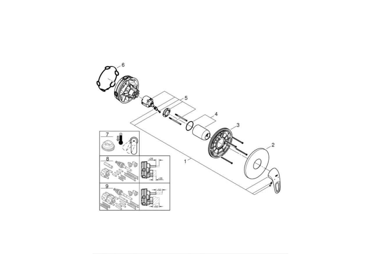 Внешняя часть смесителя для душа GROHE Eurostyle Solid, белая луна (24048LS3)