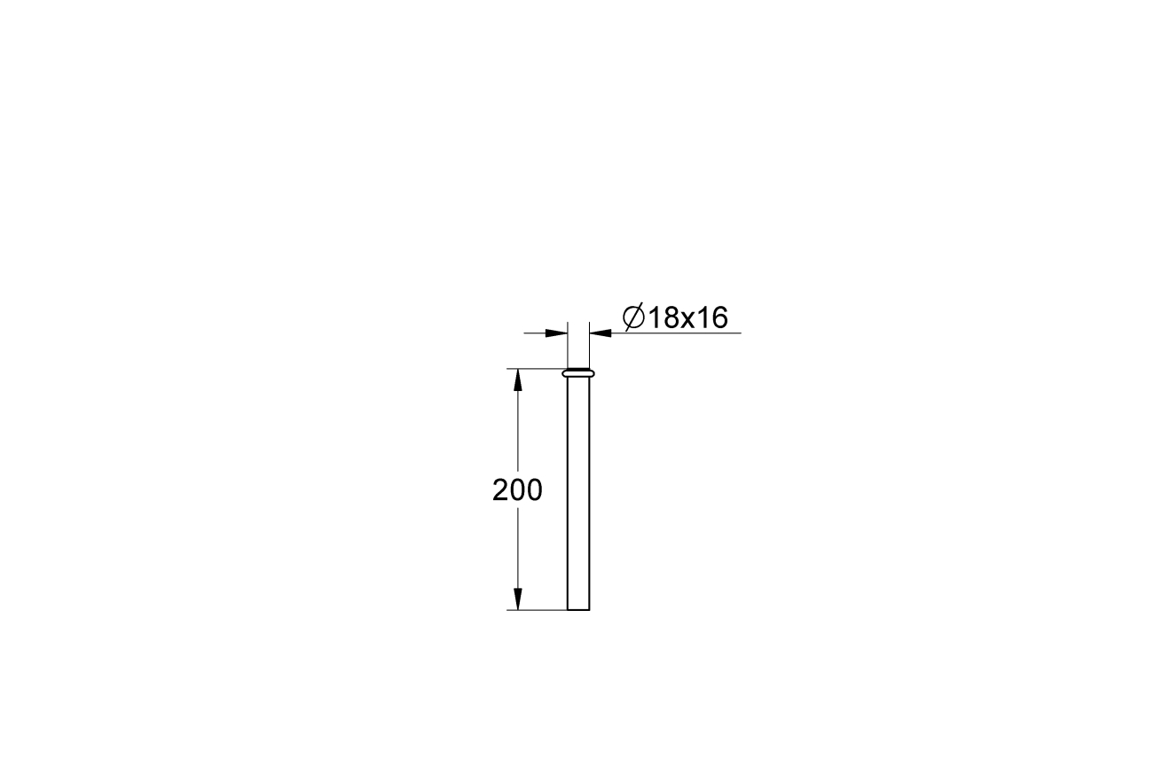 Сливная трубка GROHE для писсуара 200 мм, диаметр 18 мм, прямая (37035000)