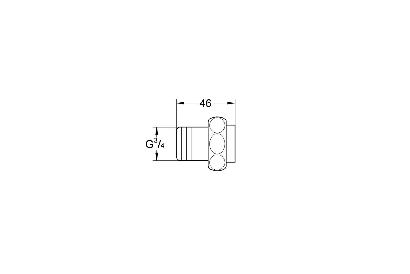 Переходник 1/2″ на 3/4″ GROHE, хром (37133000)