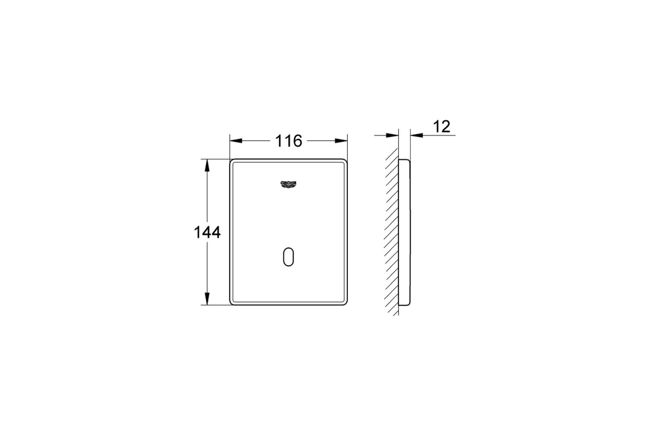 Панель смыва для писсуара GROHE Tectron Skate инфракрасная, питание от батареи 6V, хром (37324001)
