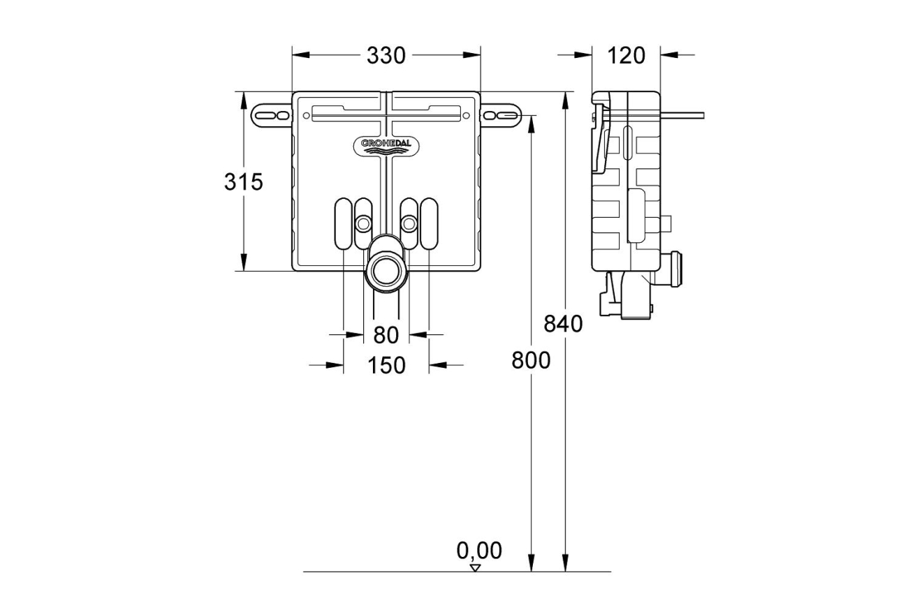 Инсталляционный комплект для раковины GROHE Uniset для обмуровки (37576000)