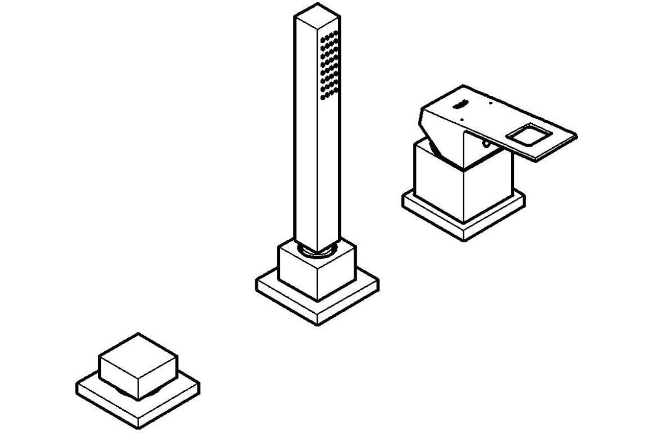 Смеситель для ванны GROHE Eurocube, хром (19966000)