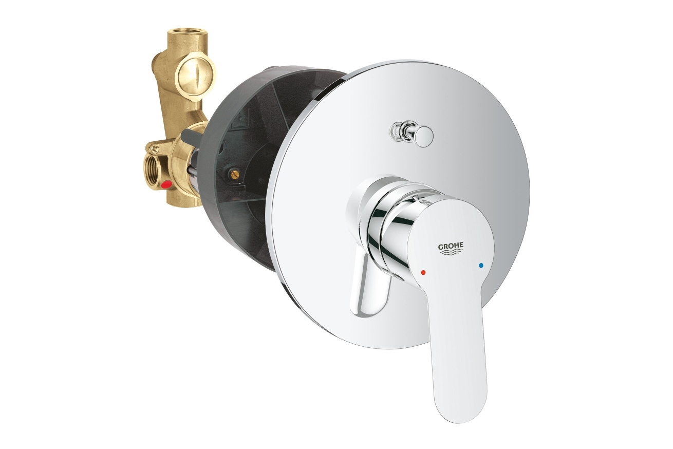 Смеситель для ванны GROHE BauEdge в комплекте с монтажной часть, хром (29079000)