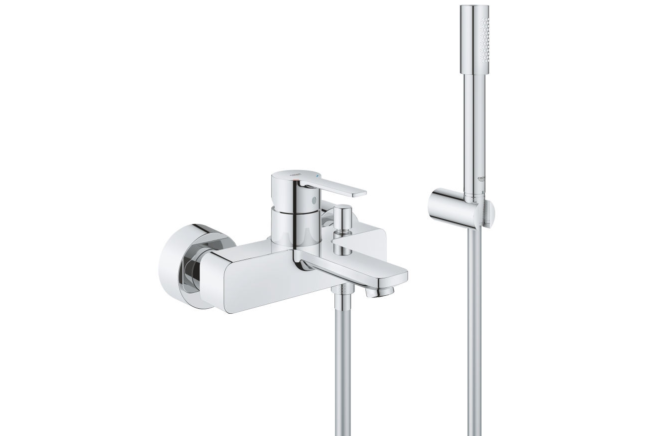 Смеситель для ванны GROHE Lineare с душевым гарнитуром, хром (33850001)