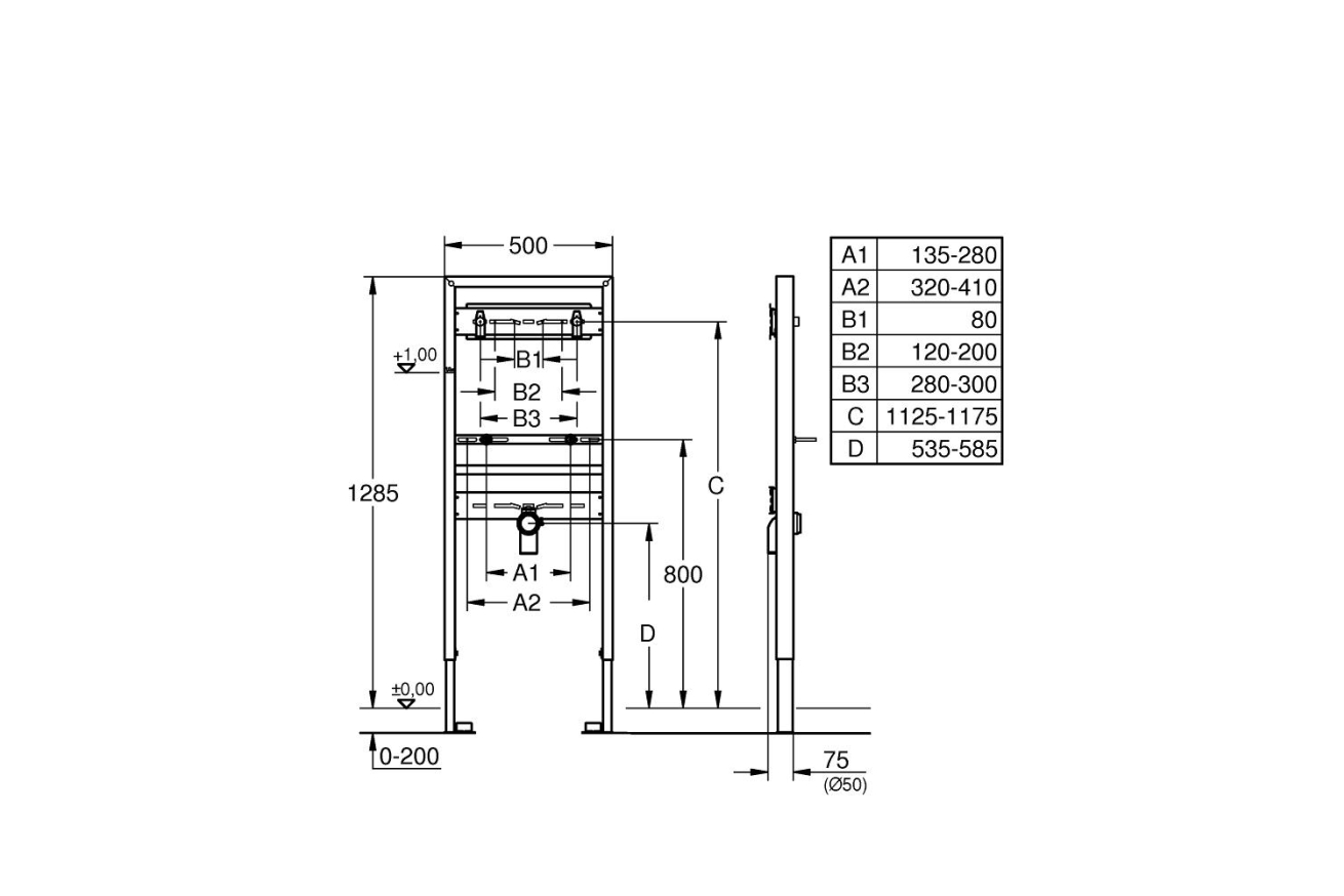 Система инсталляции для раковины и смесителя GROHE Rapid SL (1,3 м) (38546000)