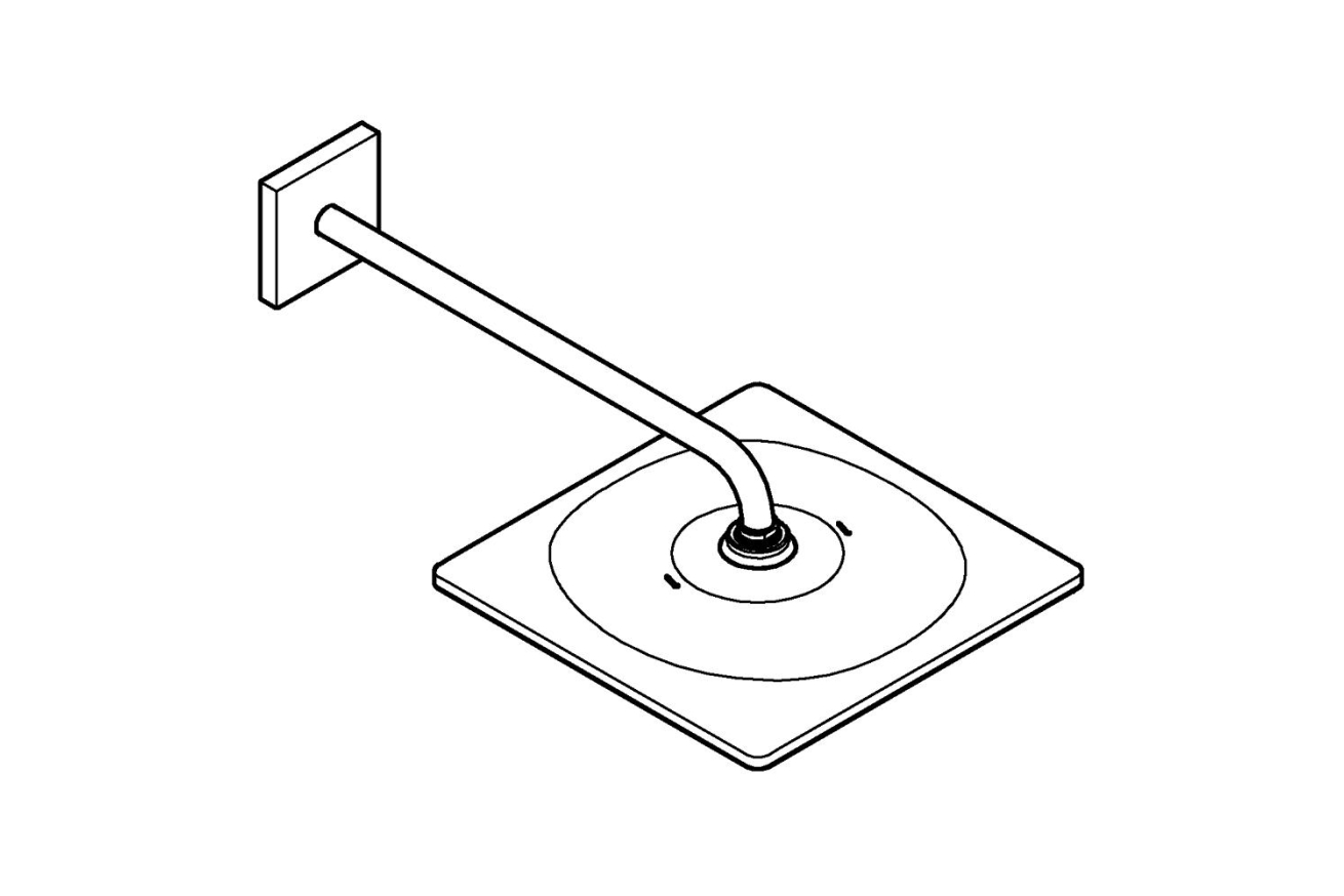 Верхний душ GROHE Rainshower Mono 310 Cube, 9,5 л/мин, 1 режим, 422 мм, хром (26564000)