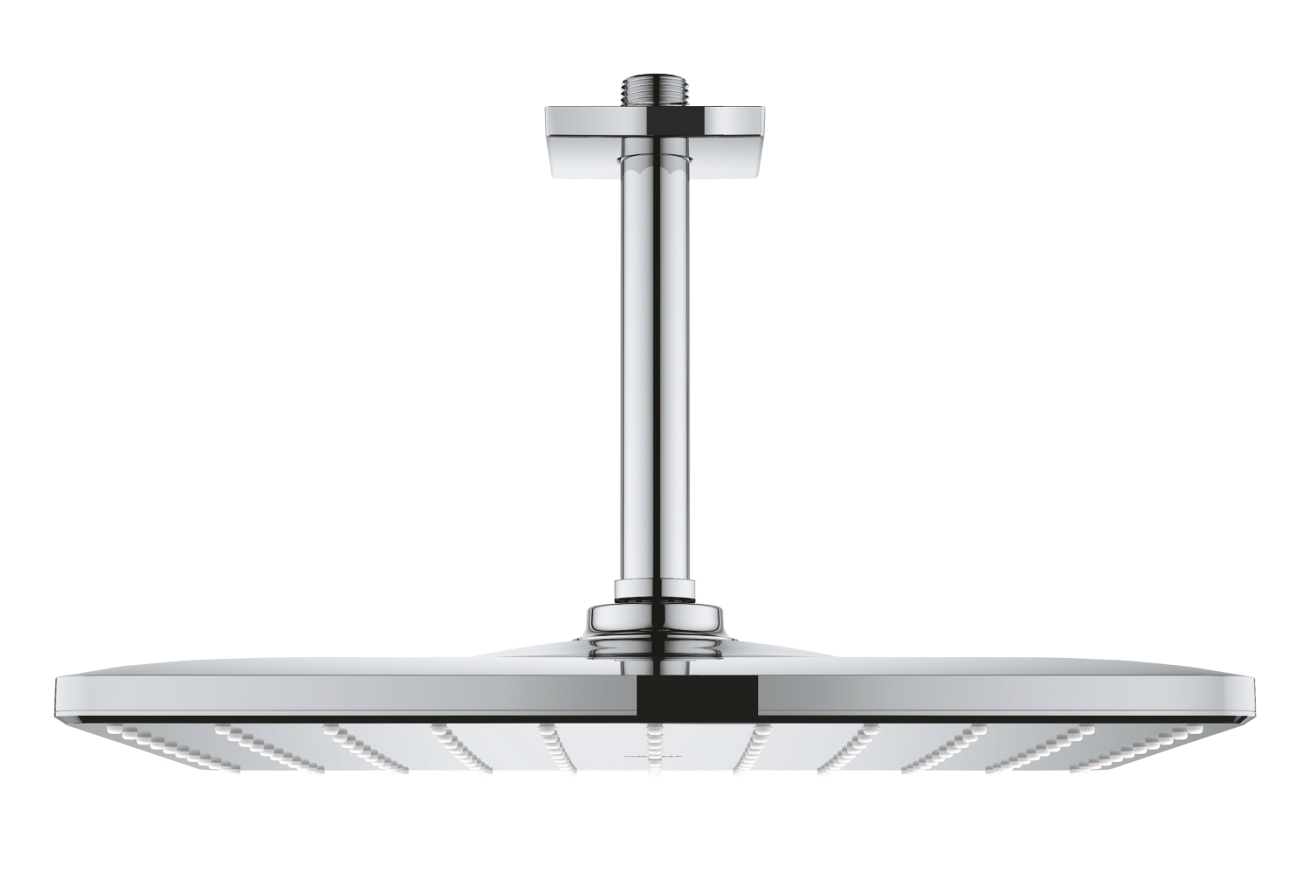 Верхний душ GROHE Rainshower 310 Mono с душевым кронштейном, 9,5 л/мин, 1 режим, 142 мм, хром (26566000)