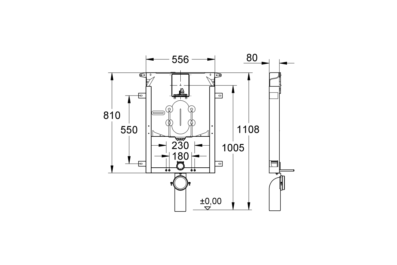 Инсталляционный комплект для унитаза GROHE Uniset для обмуровки (38729000)