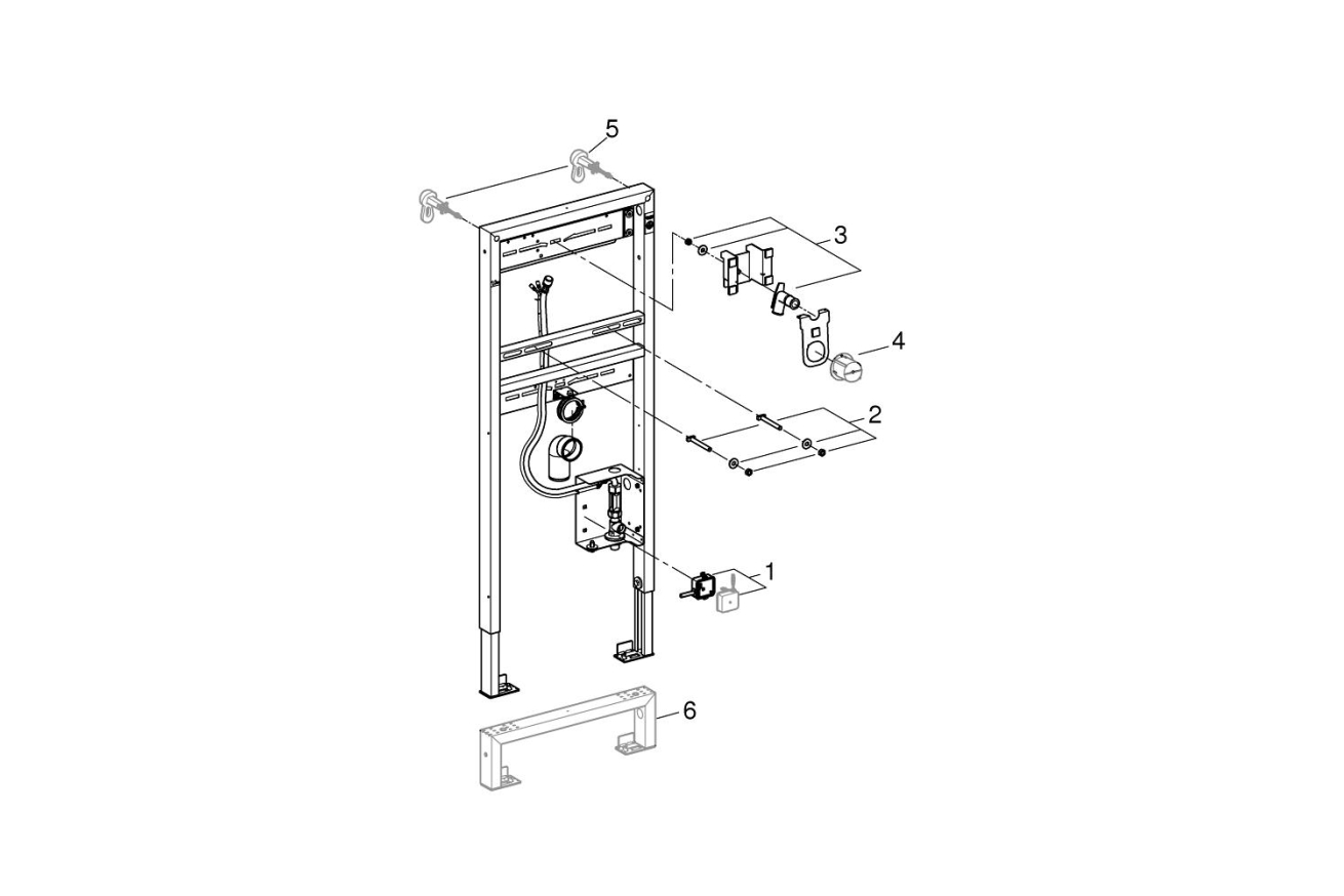 Инсталляция GROHE Rapid SL для раковины с монтажным набором для инфракрасной электроники, хром (38748002)
