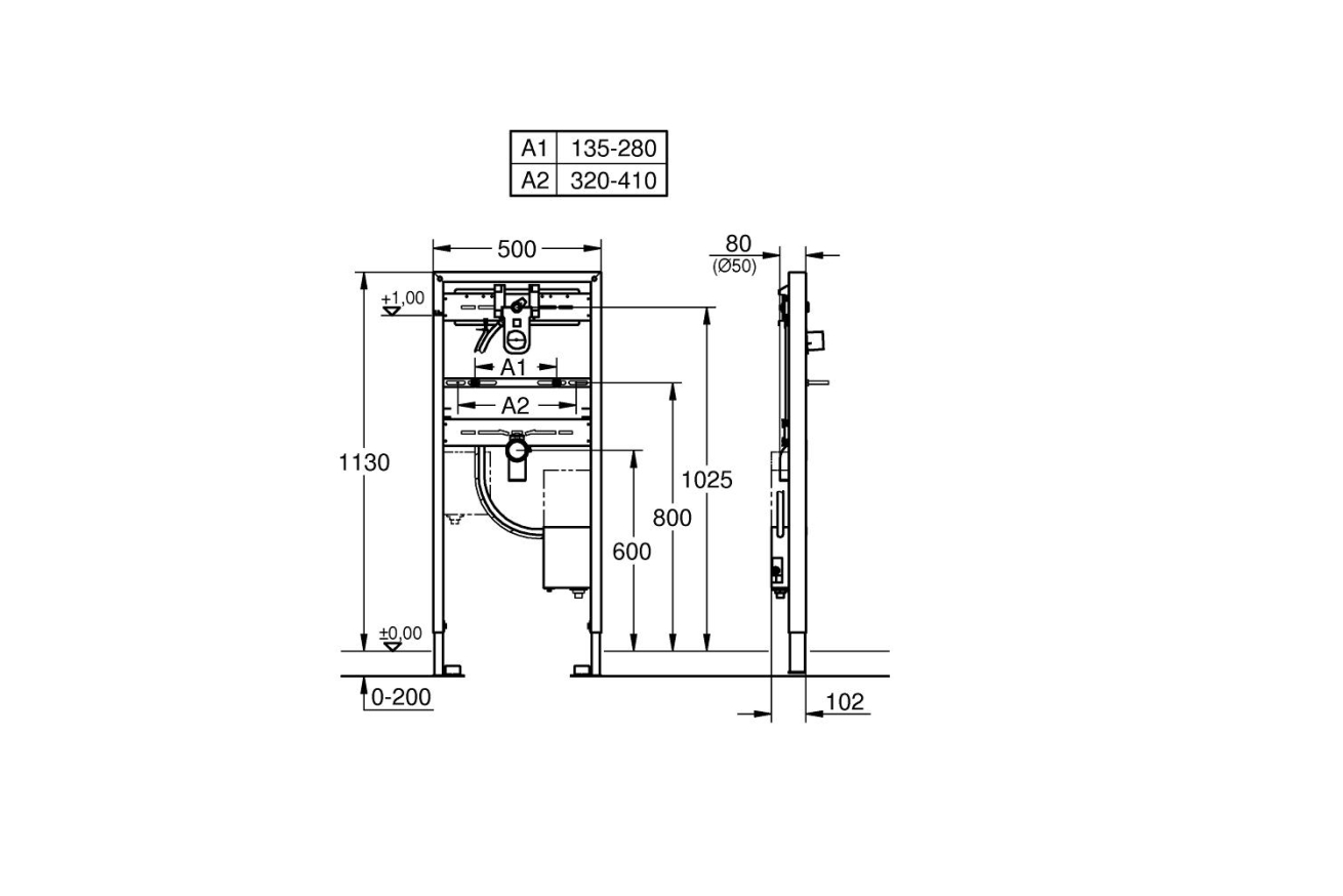 Инсталляция GROHE Rapid SL для раковины с монтажным набором для инфракрасной электроники, хром (38748002)