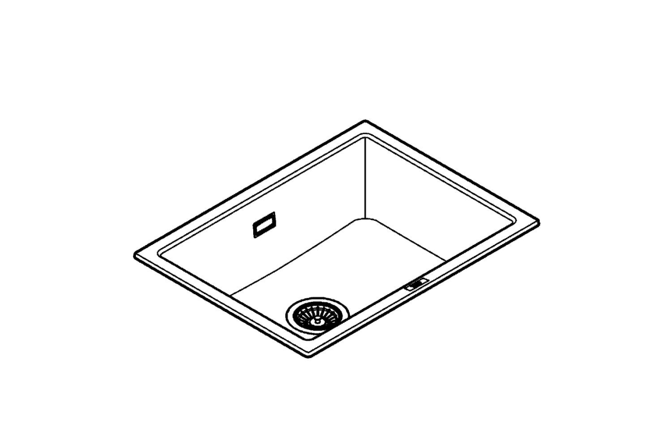 Мойка GROHE K700U с одной чашей, 610 x 460 мм, серый гранит (31655AT0)