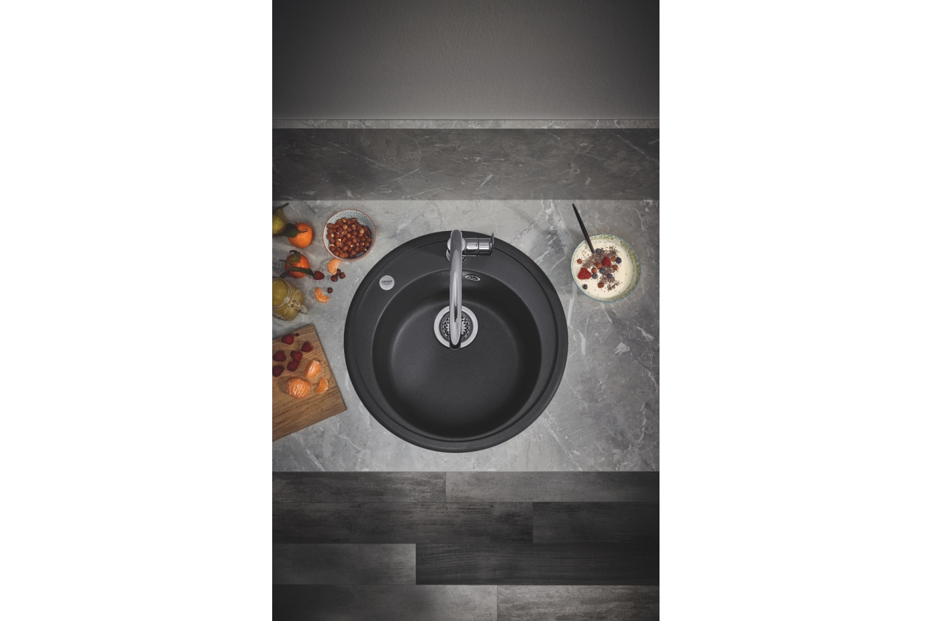 Мойка GROHE K200 с одной чашей, 51 см, черный гранит (31656AP0)