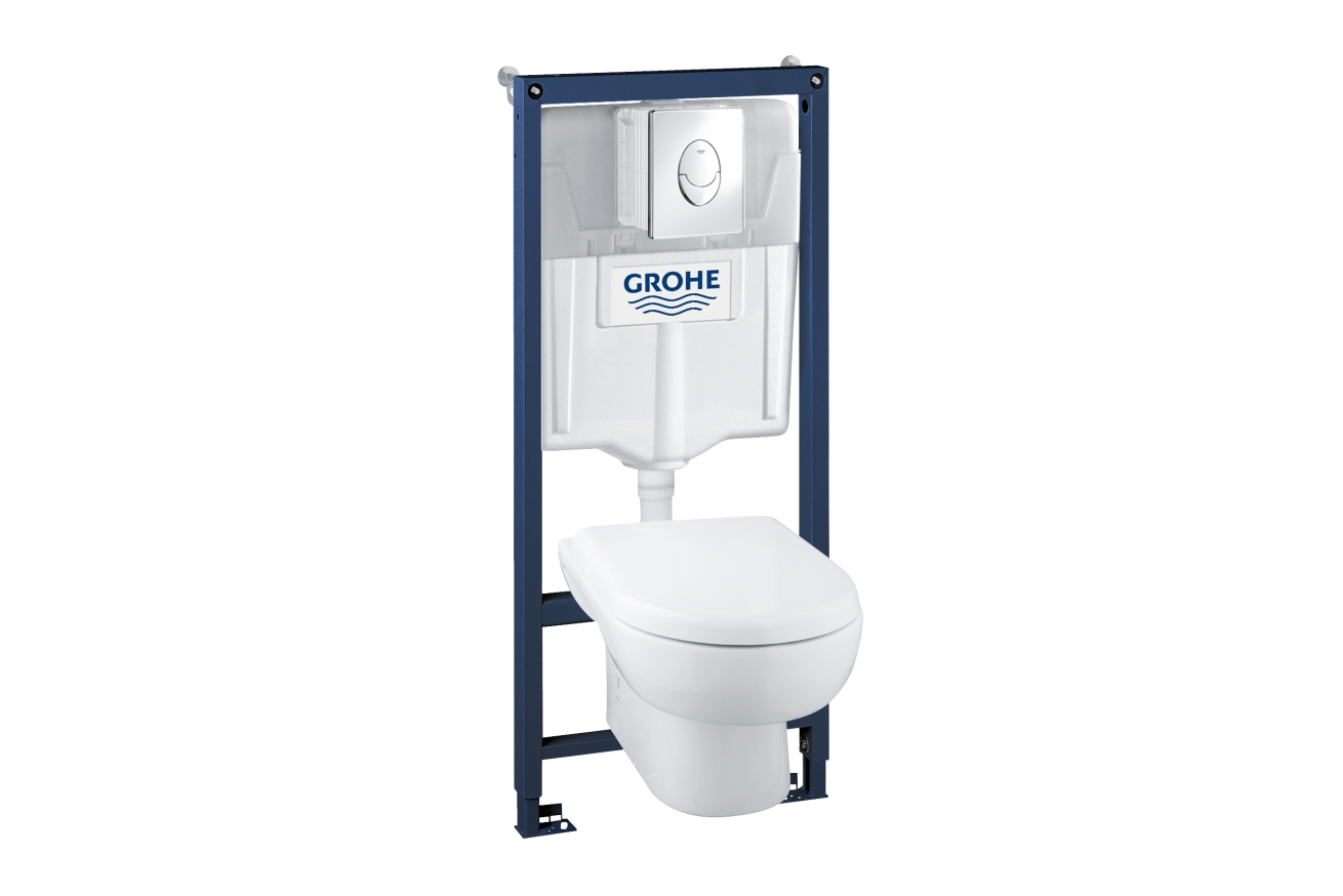 Инсталляция GROHE Solido Perfect с подвесным унитазом и панелью смыва Skate Air (39191000)