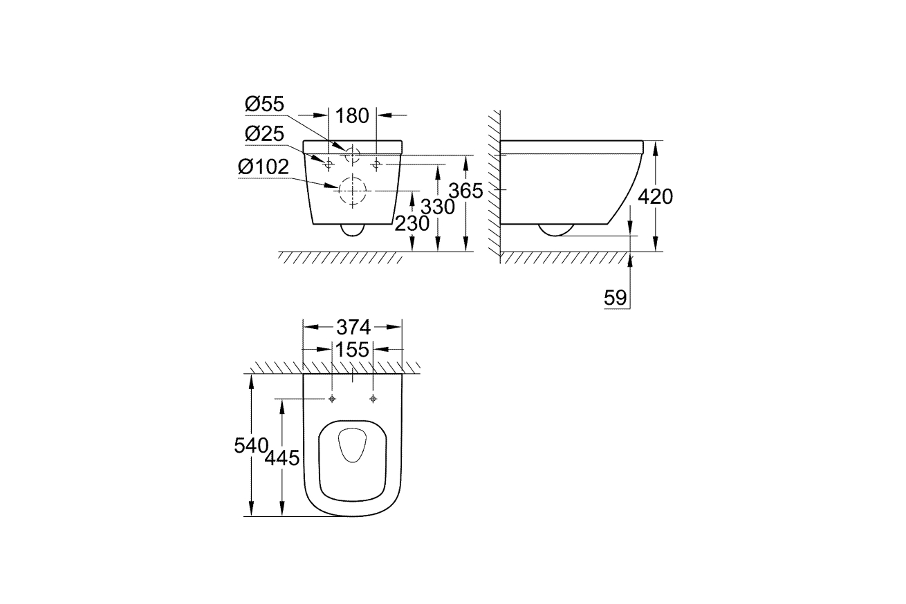 Готовый набор для туалета GROHE Euro Ceramic (NW0017-1)