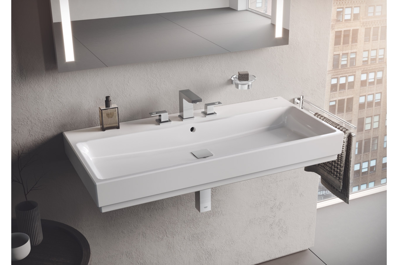 Раковина GROHE Cube Ceramic, подвесная 100 см, альпин-белый (3938600H)