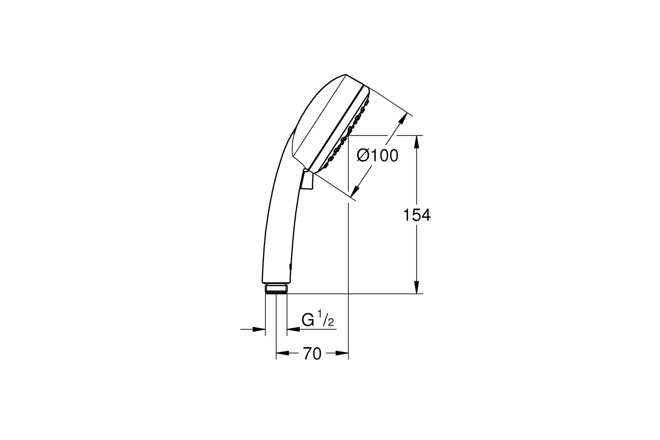Душевой гарнитур GROHE Tempesta Cosmopolitan 100, 2 режима струи, душевая штанга 900 мм, 5,7 л/мин, хром (27788002)