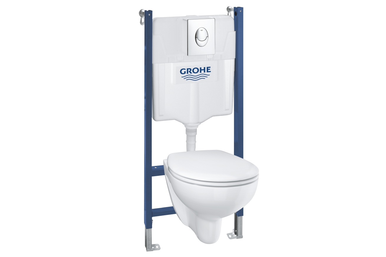 Готовый набор для туалета GROHE Bau Ceramic, инсталляция для подвесного унитаза GROHE Solido 5 в 1 (39419000)