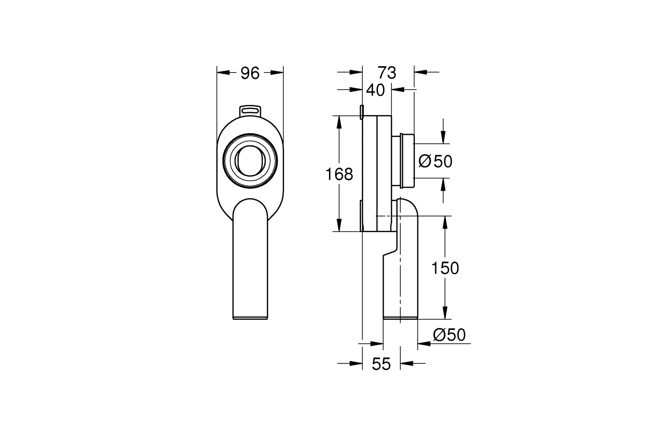 Сифон для писсуара GROHE Bau Ceramic вертикальный (39733000)
