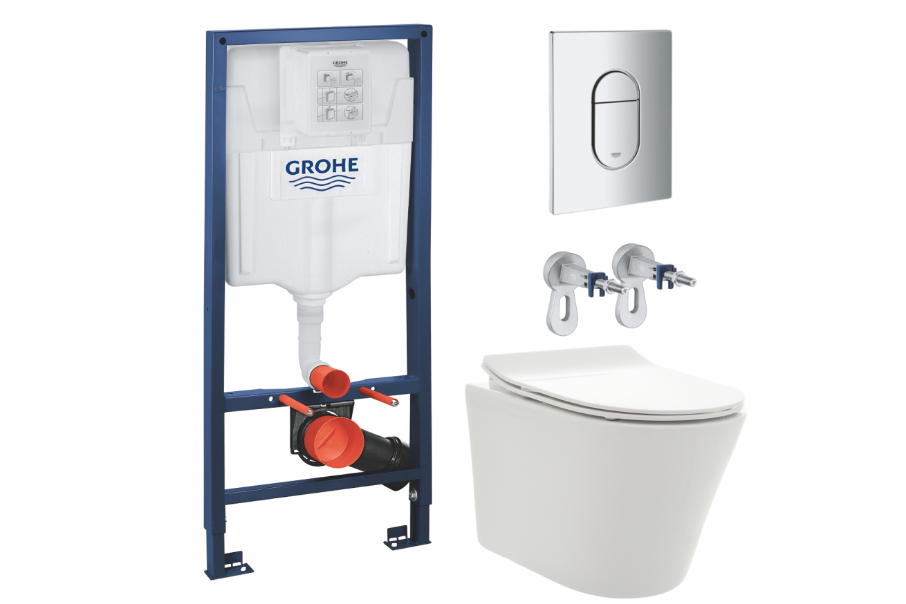 Комплект инсталляции GROHE NW0145/S с унитазом AQUAme AQM2001 и сиденьем с микролифтом (NW0181)