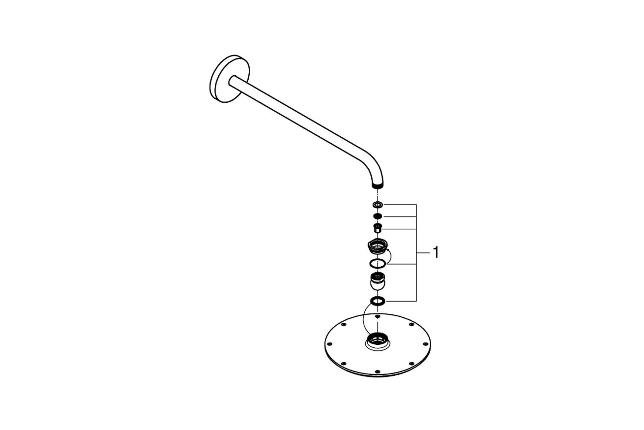 Верхний душ GROHE Rainshower Cosmopolitan 210, 16,5 л/мин, 1 режим, 422 мм, хром (26171000)
