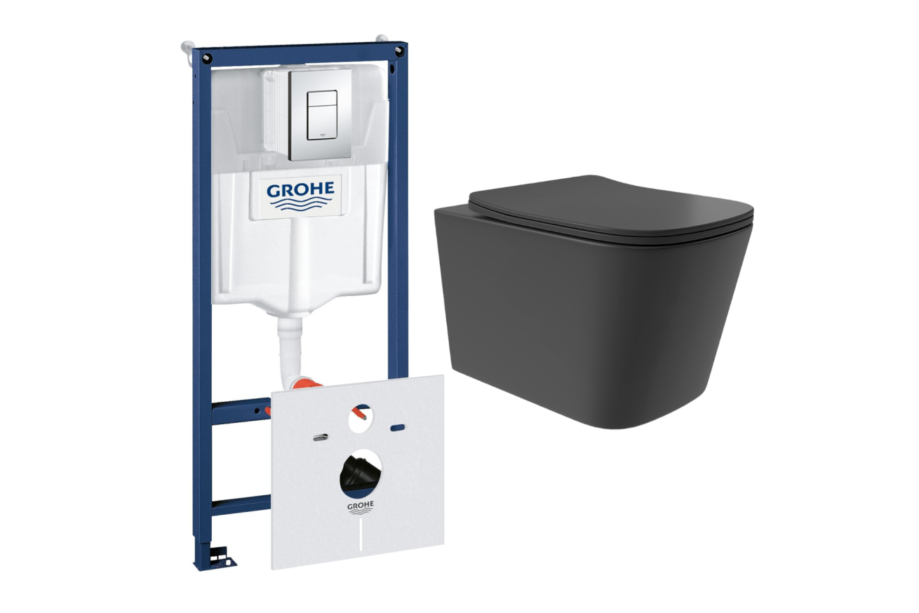 Комплект инсталляции GROHE Rapid SL 38775001 с унитазом Aqueduto MACIO Plus MACТ0240 и сиденьем с микролифтом (NW0244)