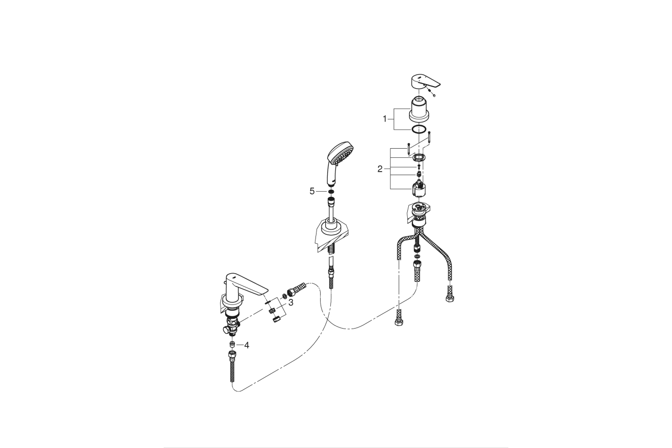 Смеситель для ванны GROHE BauEdge, хром (2511710A)