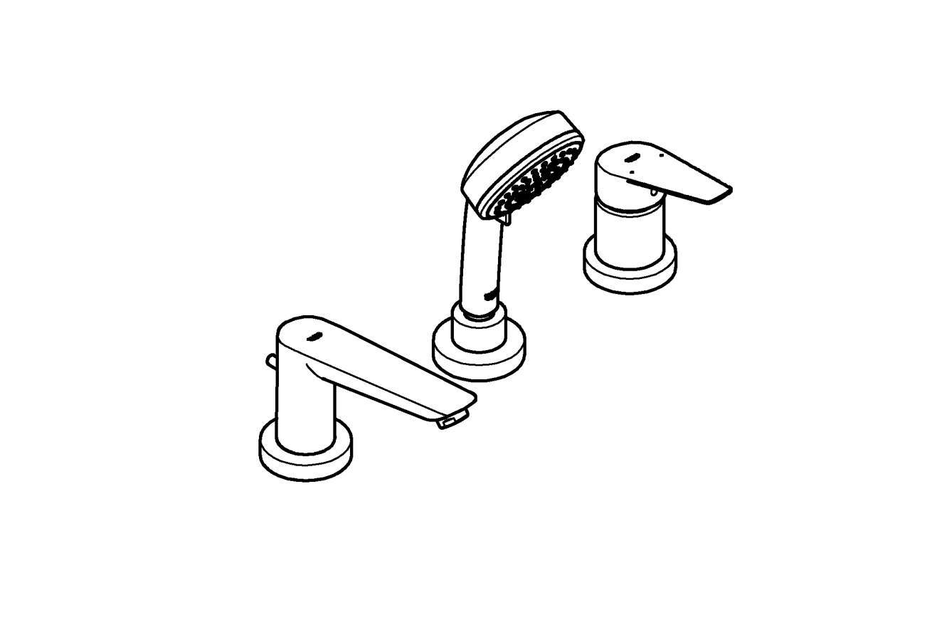 Смеситель для ванны GROHE BauEdge, хром (2511710A)