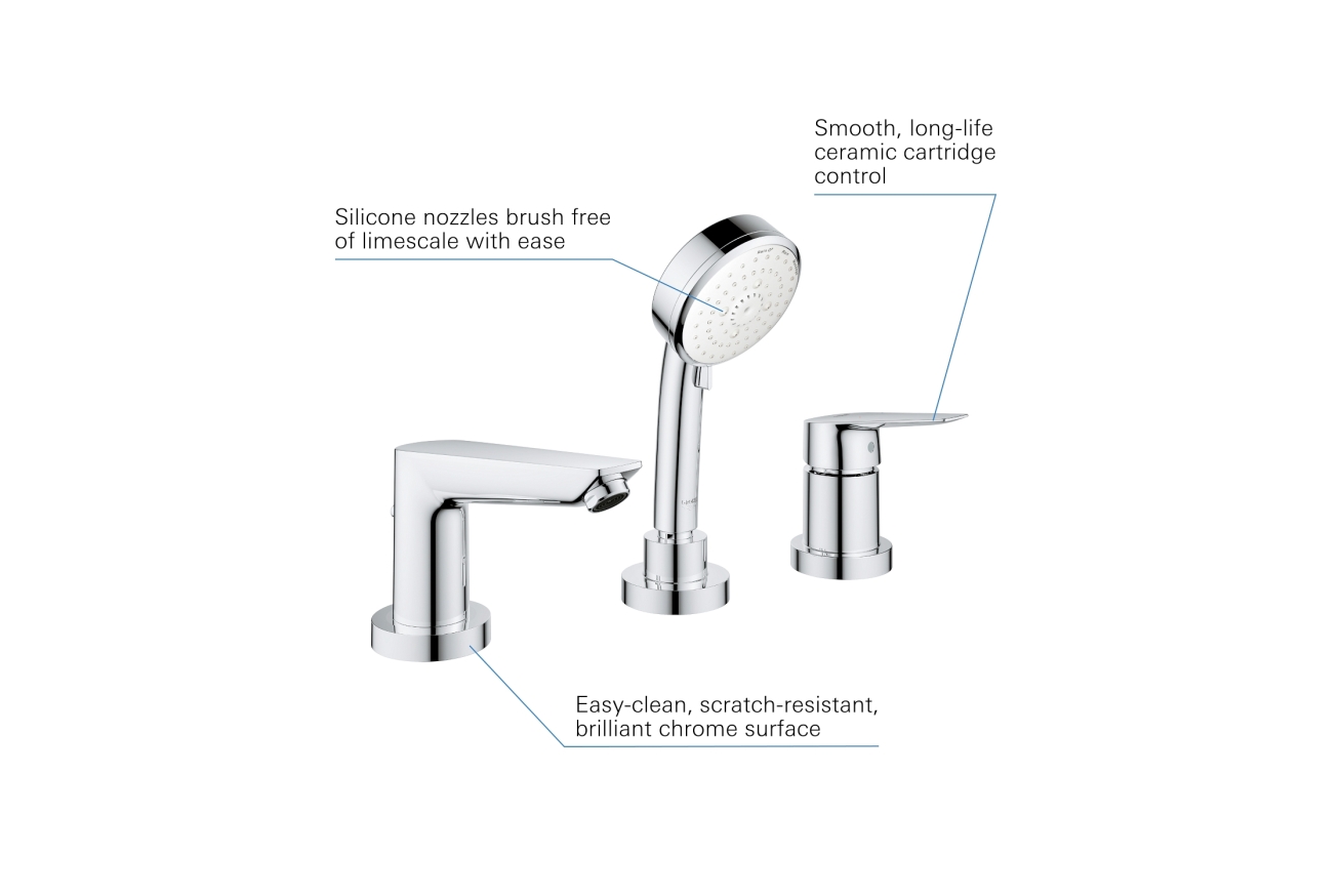 Смеситель для ванны GROHE BauEdge, хром (2511710A)