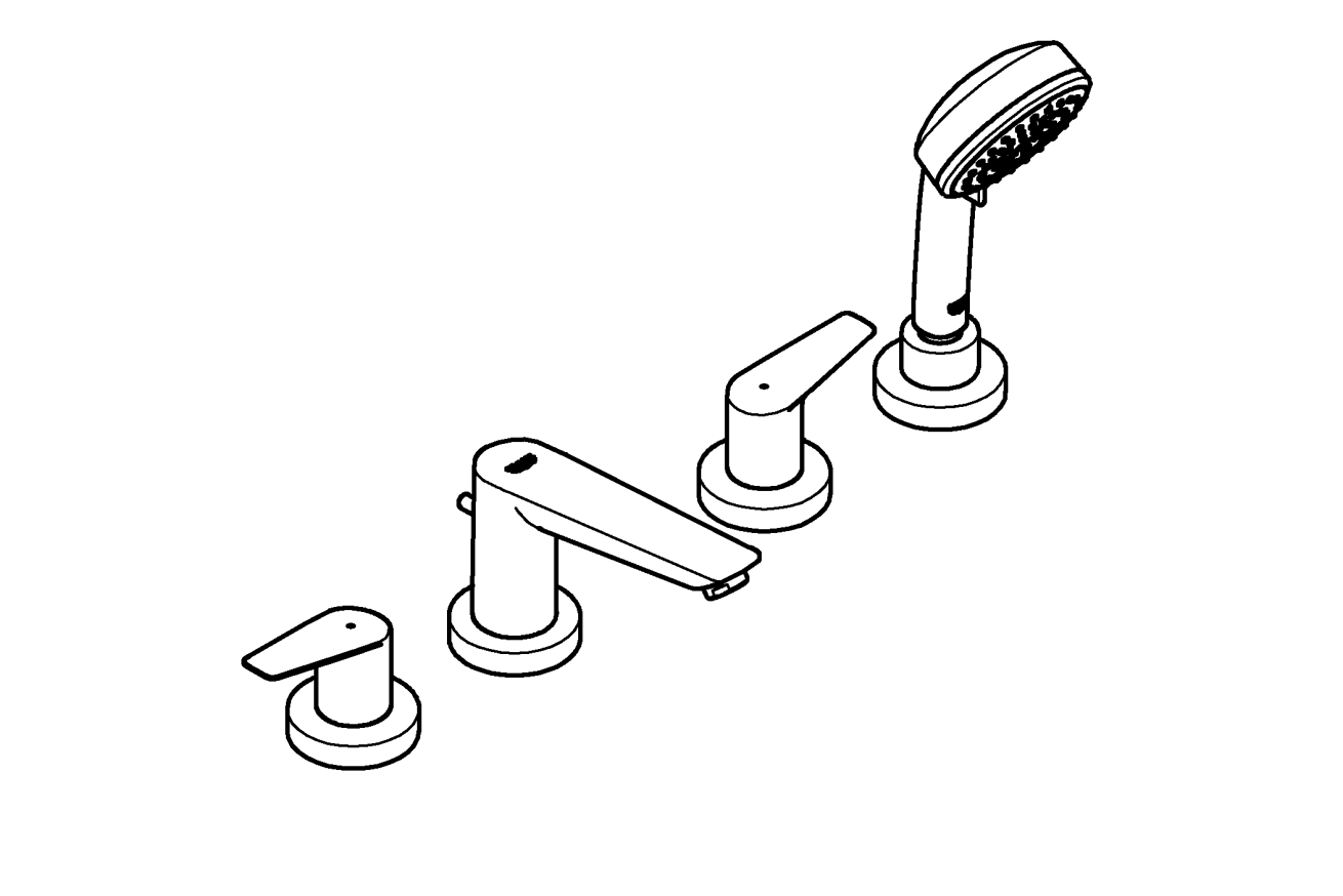 Смеситель для ванны GROHE BauEdge, хром (2512010A)
