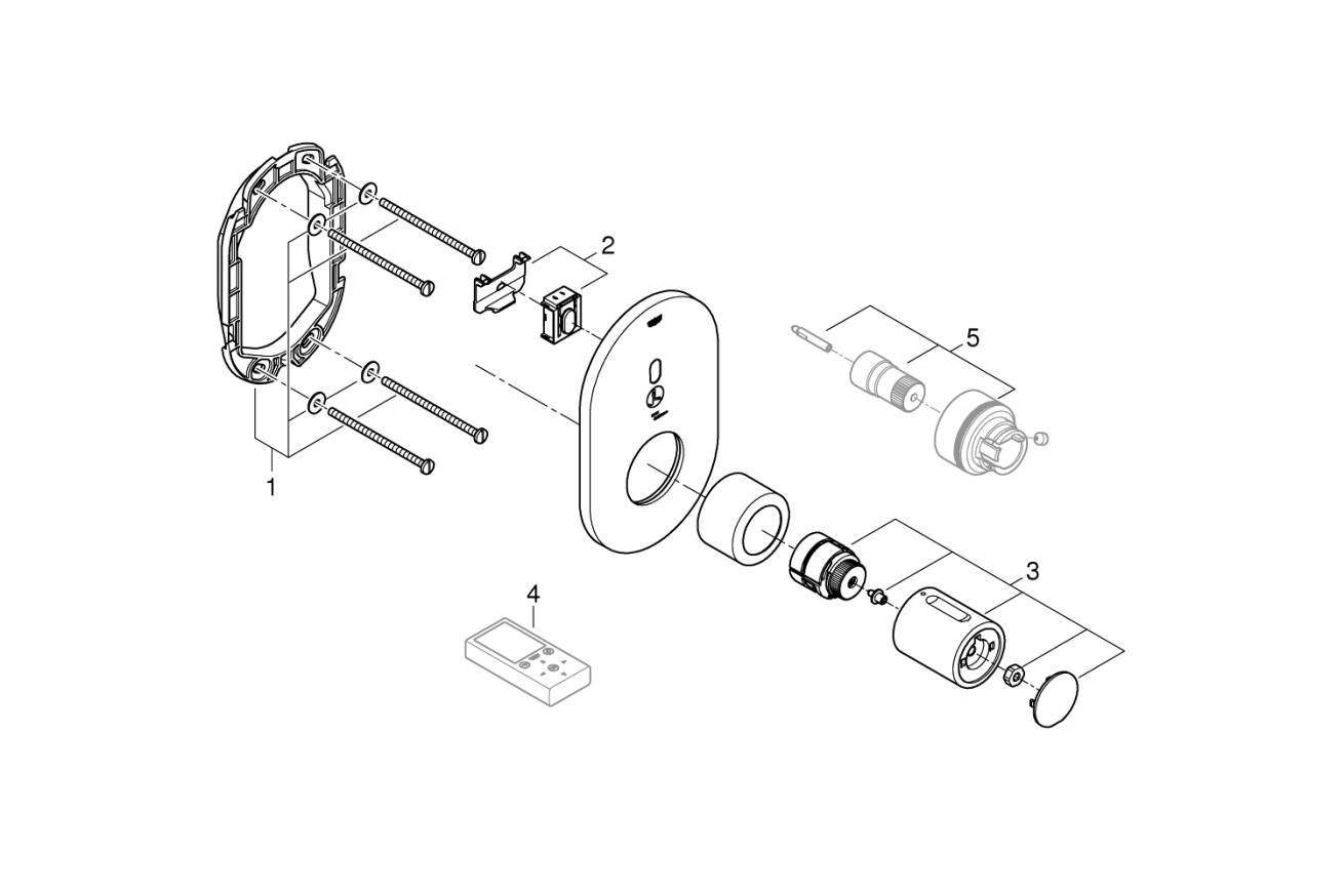 Внешняя часть термостата для душа GROHE Eurosmart Cosmopolitan E Special инфракрасный, хром (36456000)