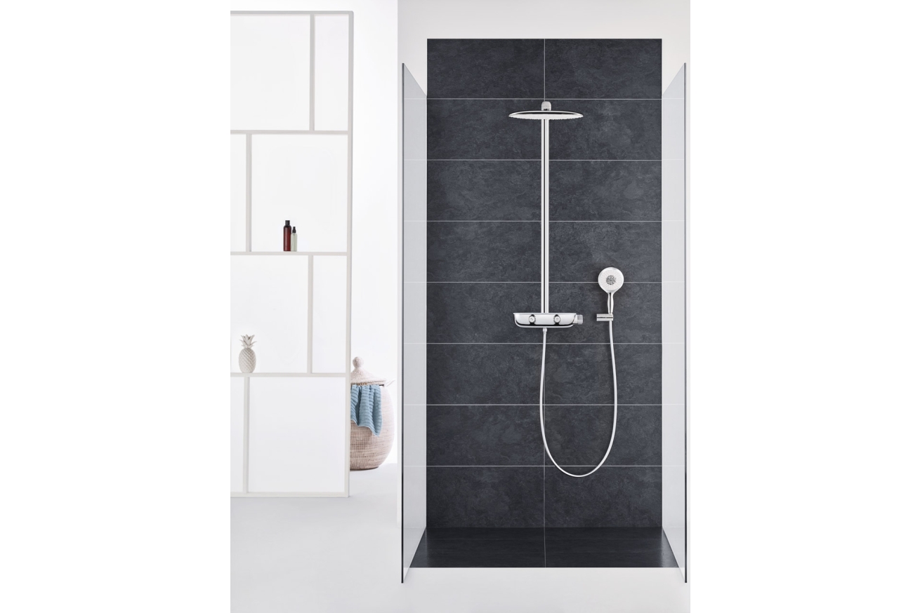 Душевая система GROHE Rainshower System SmartControl 360 MONO с термостатом для душа, белая луна (26361LS0)