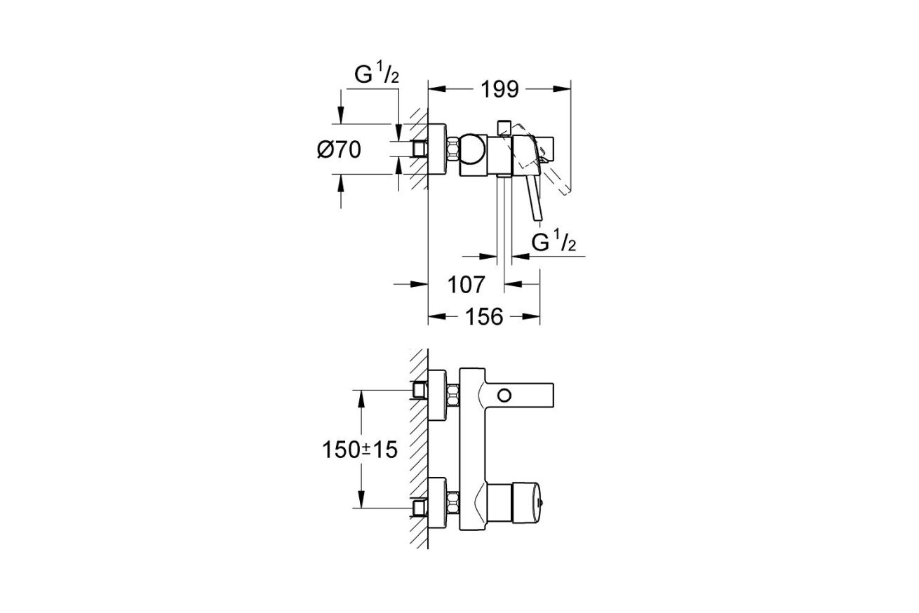 Готовый комплект для ванной комнаты GROHE BauClassic (NB0024)
