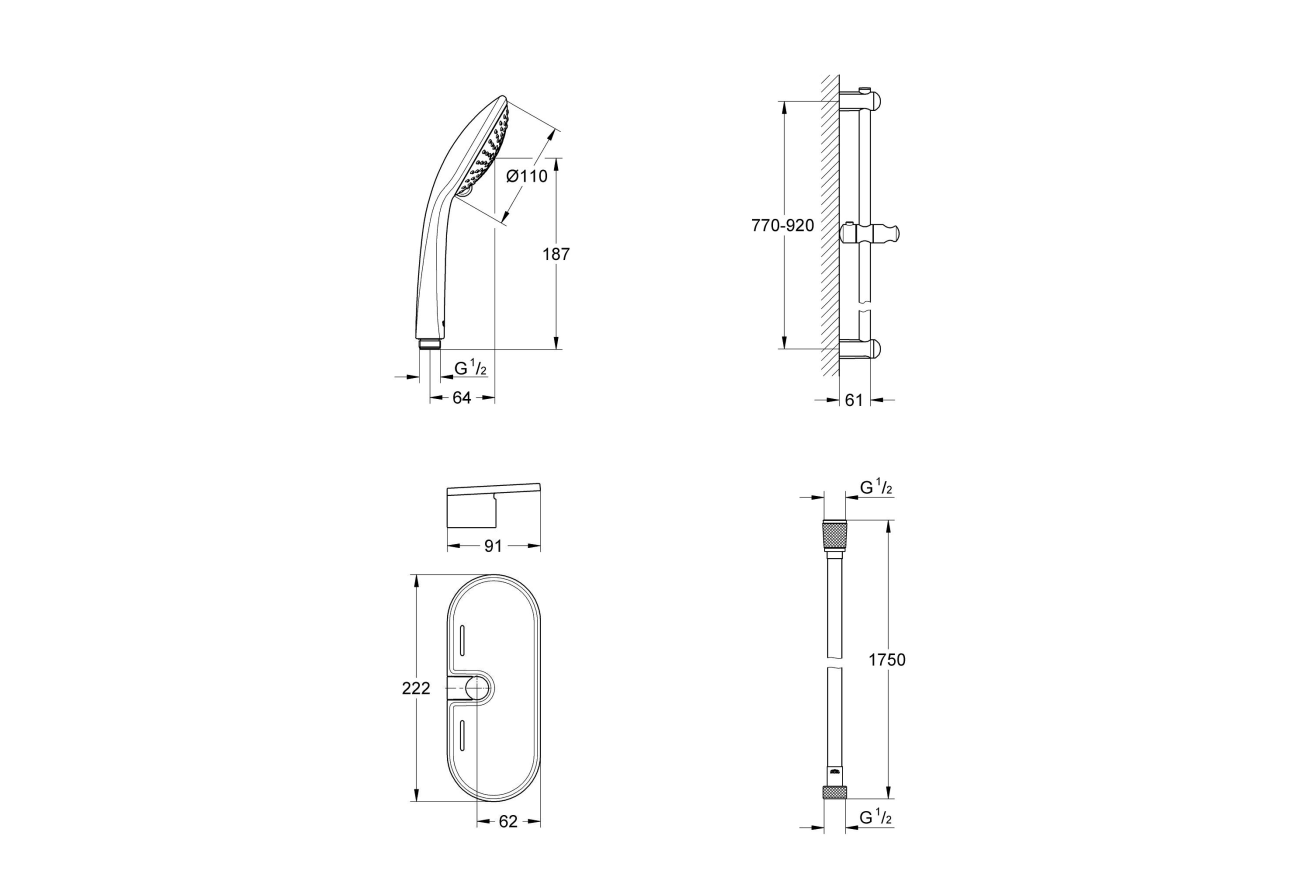 Готовый комплект для ванной комнаты GROHE BauClassic (NB0024)
