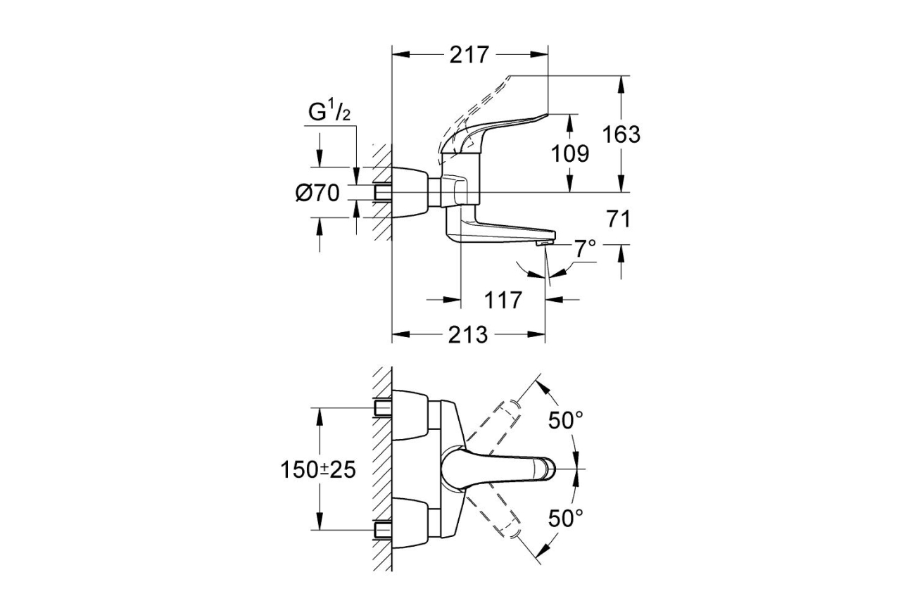 Смеситель для раковины GROHE Euroeco Special, хром (32771000)