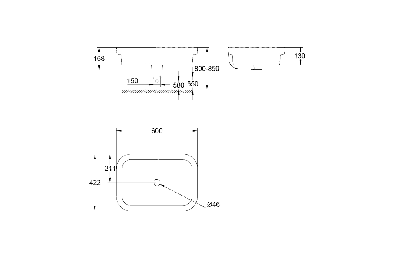 Раковина GROHE Eurocosmo свободностоящая 60 см, альпин-белый (39124001)
