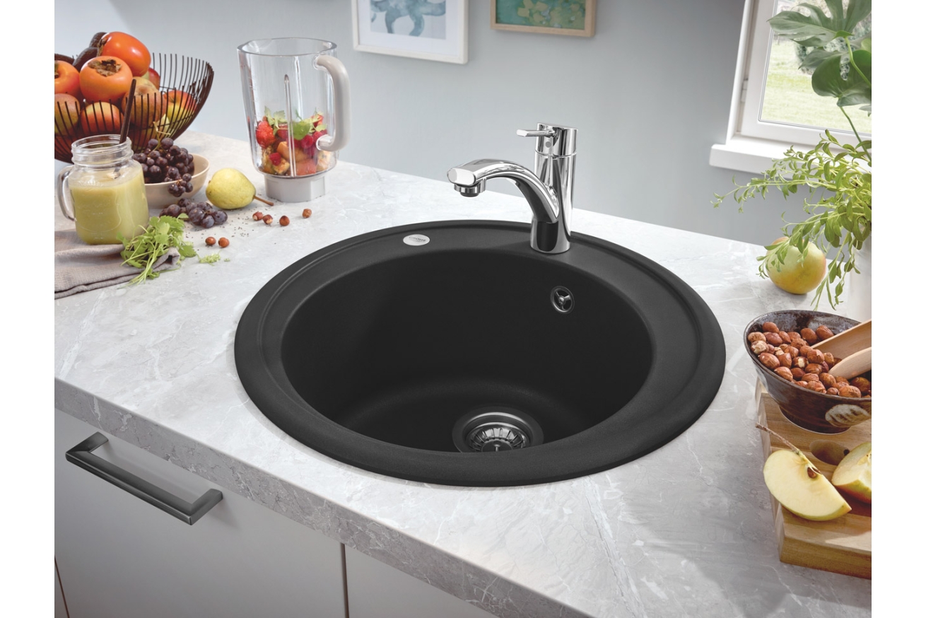 Мойка GROHE K200 с одной чашей, 51 см, черный гранит (31656AP0)