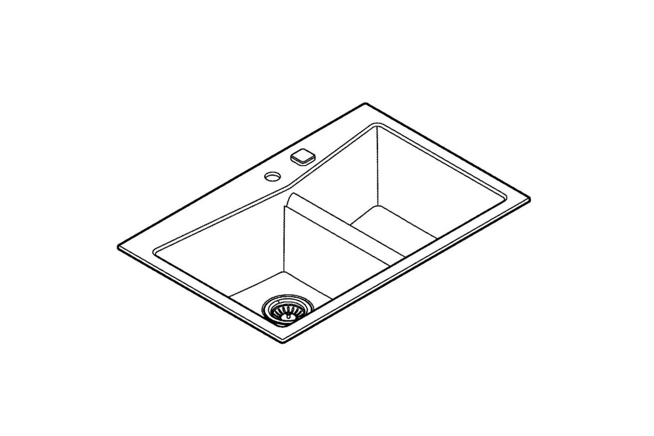 Мойка GROHE K700 с двумя чашами, 838 x 559 мм, серый гранит (31657AT0)